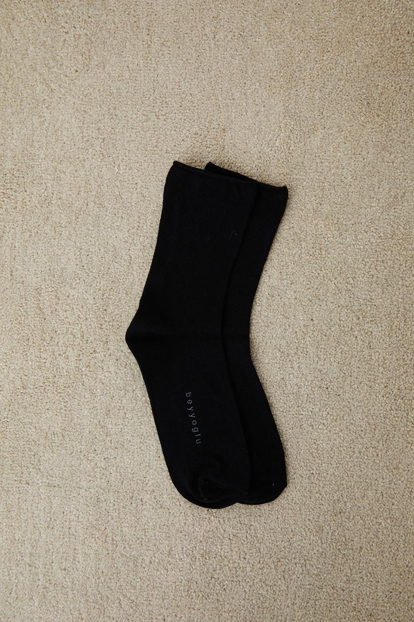 Siyah Baskılı Çorap