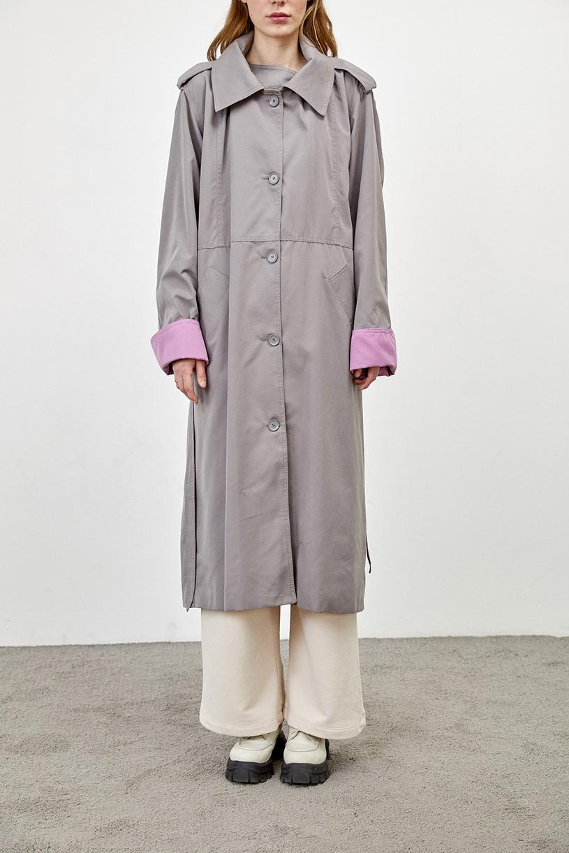 Smoked Lilac Oversize Trench Coat
