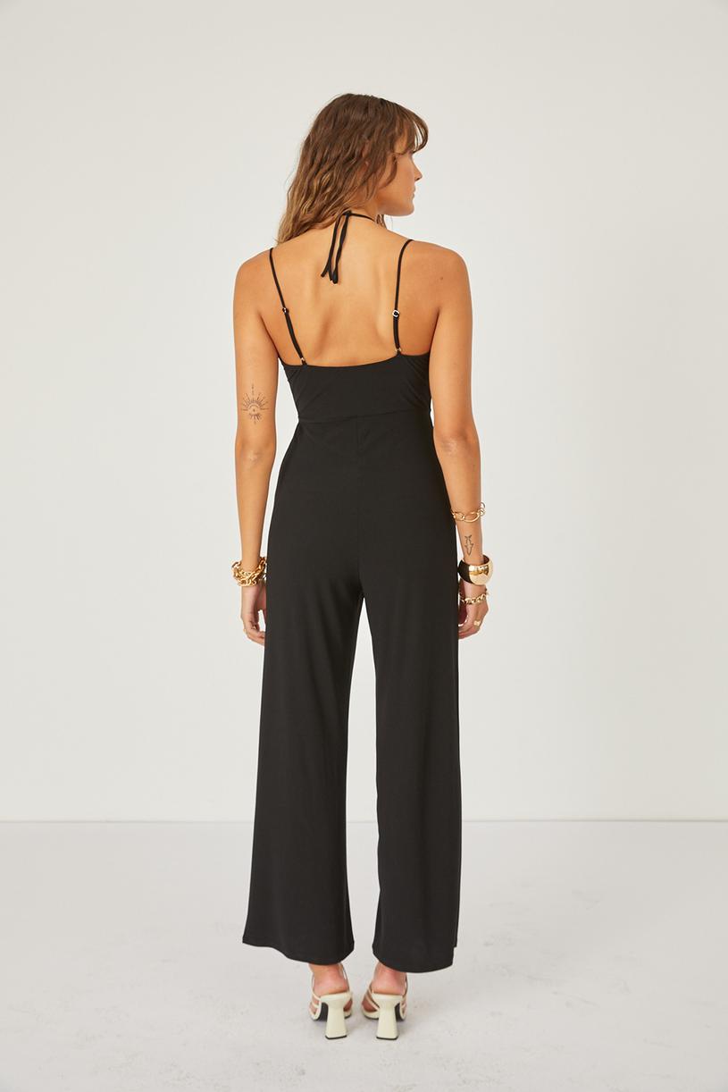 Black Jumpsuit With Tie Detailed