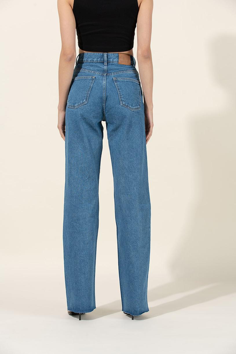 Kot Rengi Yüksek Bel Straight Fit Jean
