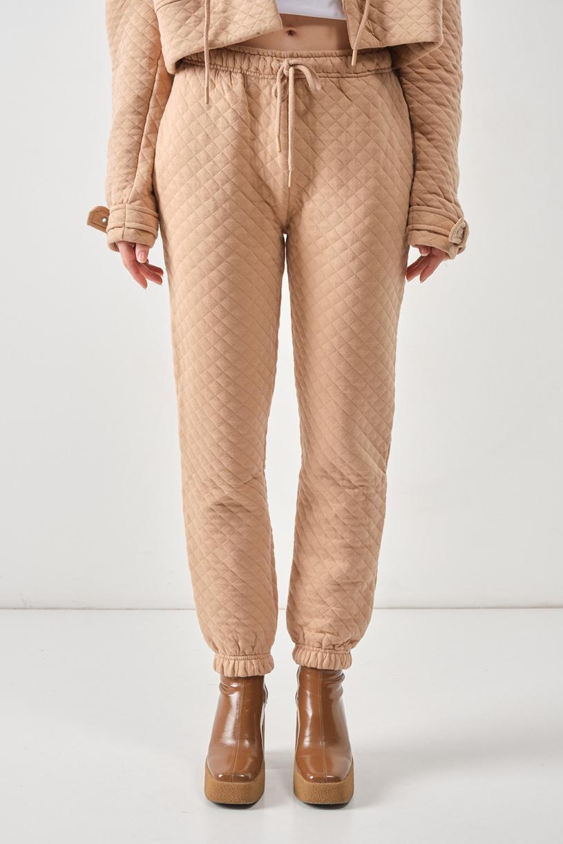 Nude Quılted Jogger Pants