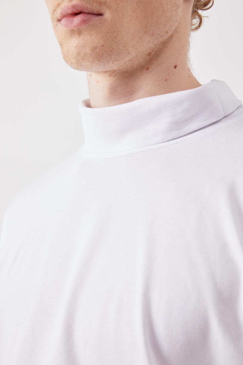 White With Turtleneck Oversize T-shirt