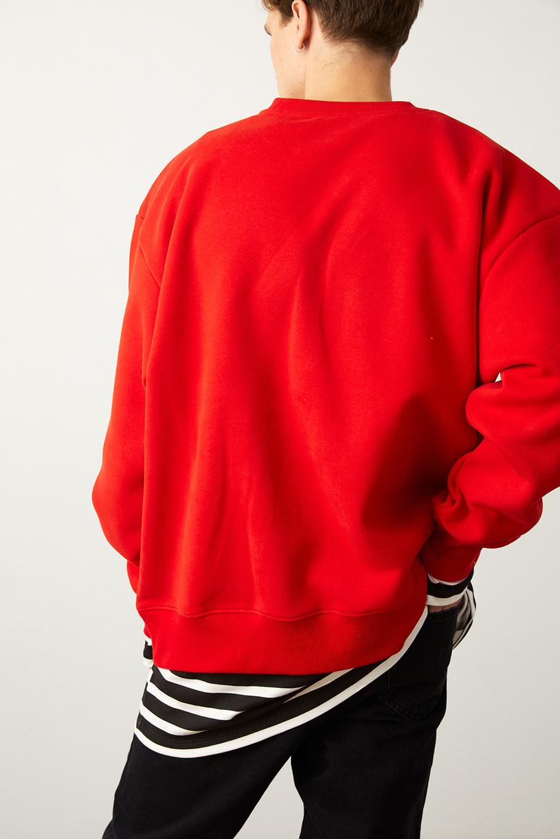 Kırmızı Oversize Sweatshirt