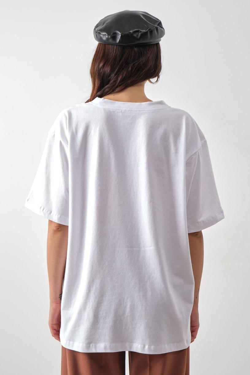 White Oversize Basic Tshirt