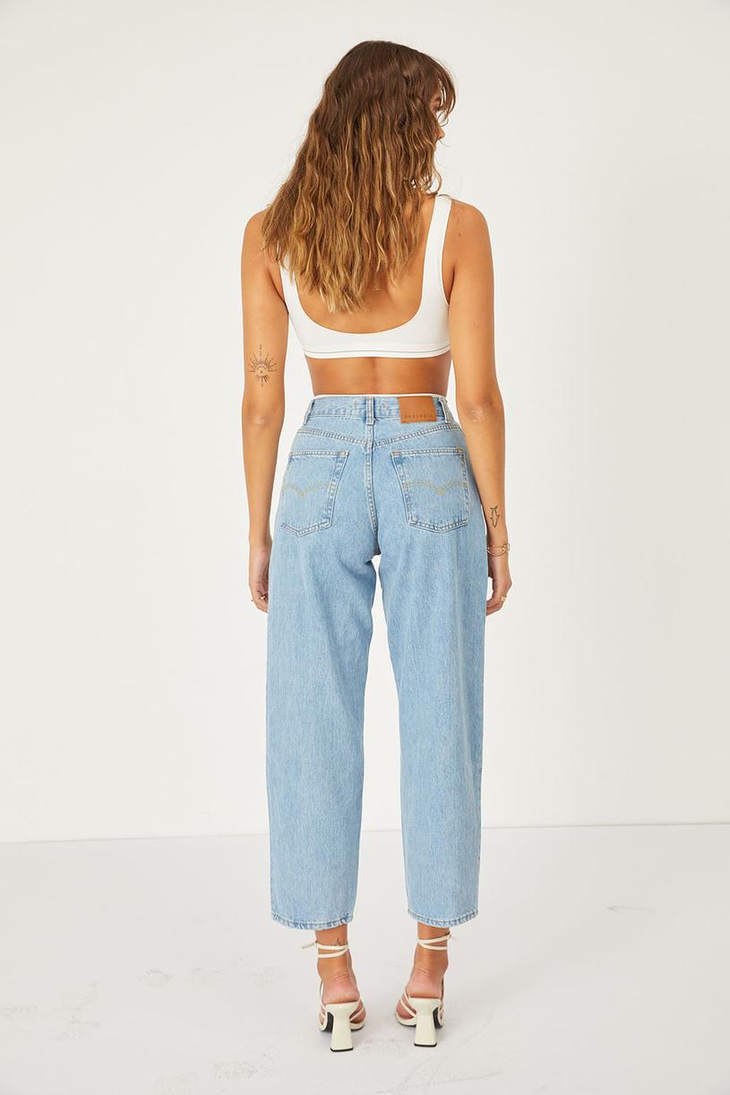 Blue Wide Leg Relaxed Fit Jean