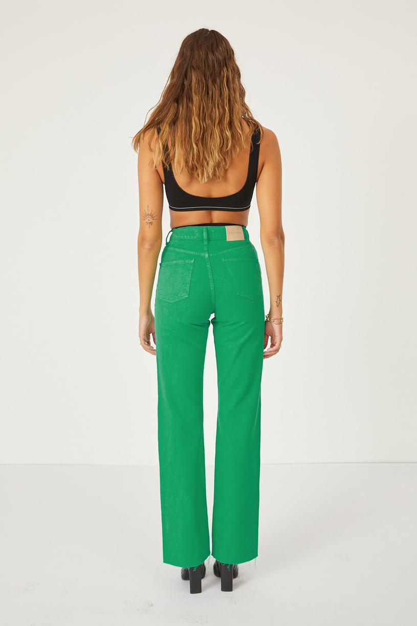 Yeşil Straight Fit Jean
