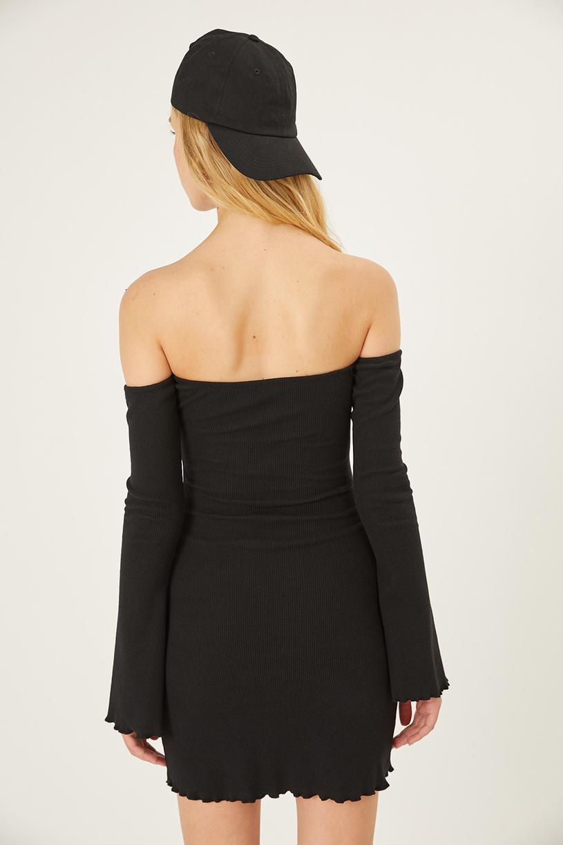 Black Off The Shoulder Mini Dress