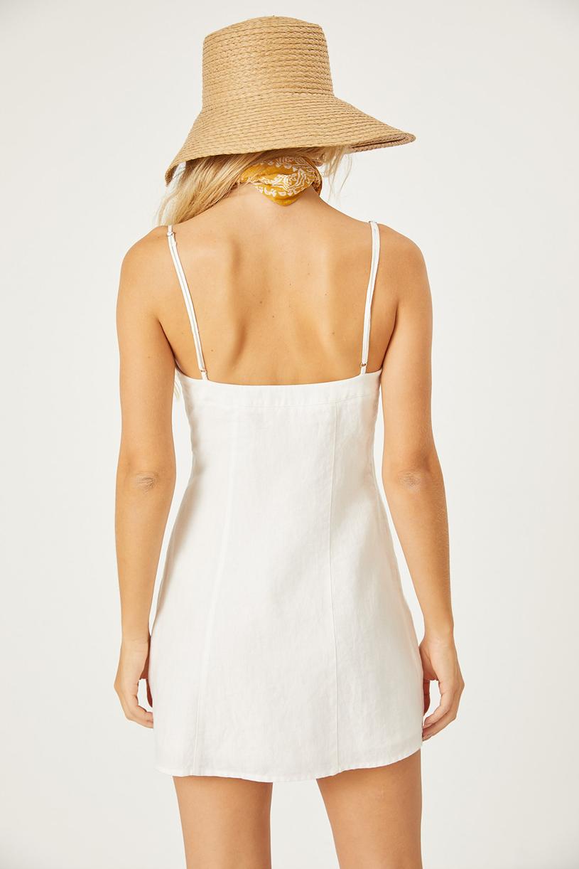 White Mini Linen Dress