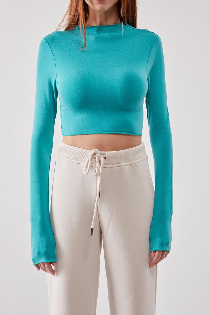 Turquoise Backless Croptop