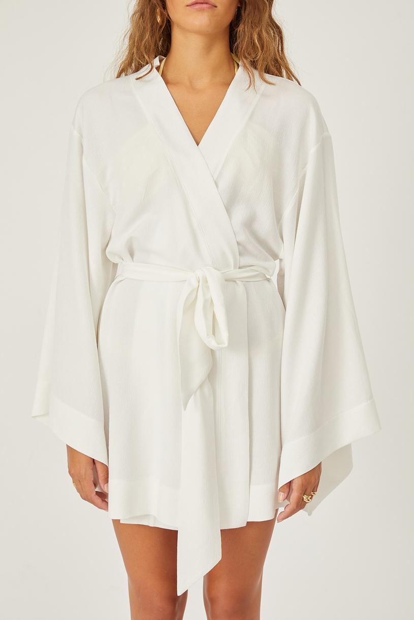 Beyaz Kısa Kimono