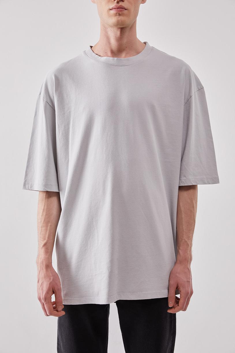 Taş Rengi Soluk Efektli Basic T-shirt