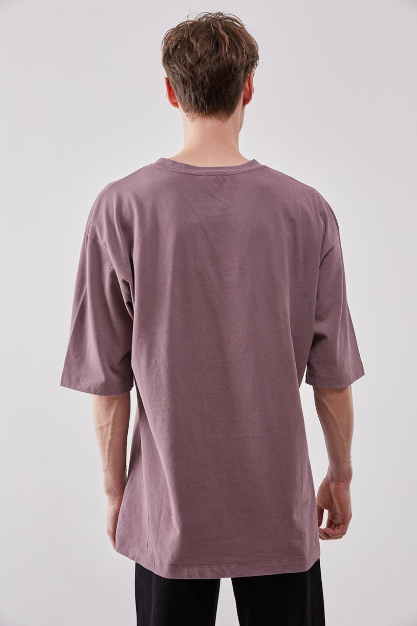Pale Brown Faded Effect Basic T-shirt