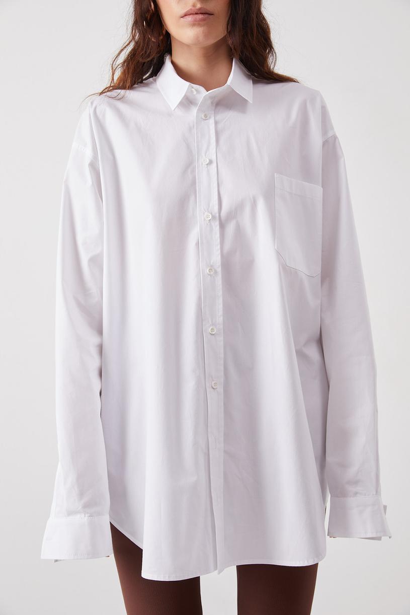 White Poplin Oversize Shirt