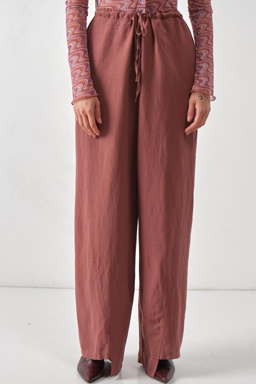 Brown Asymmetric Bohemian Pants