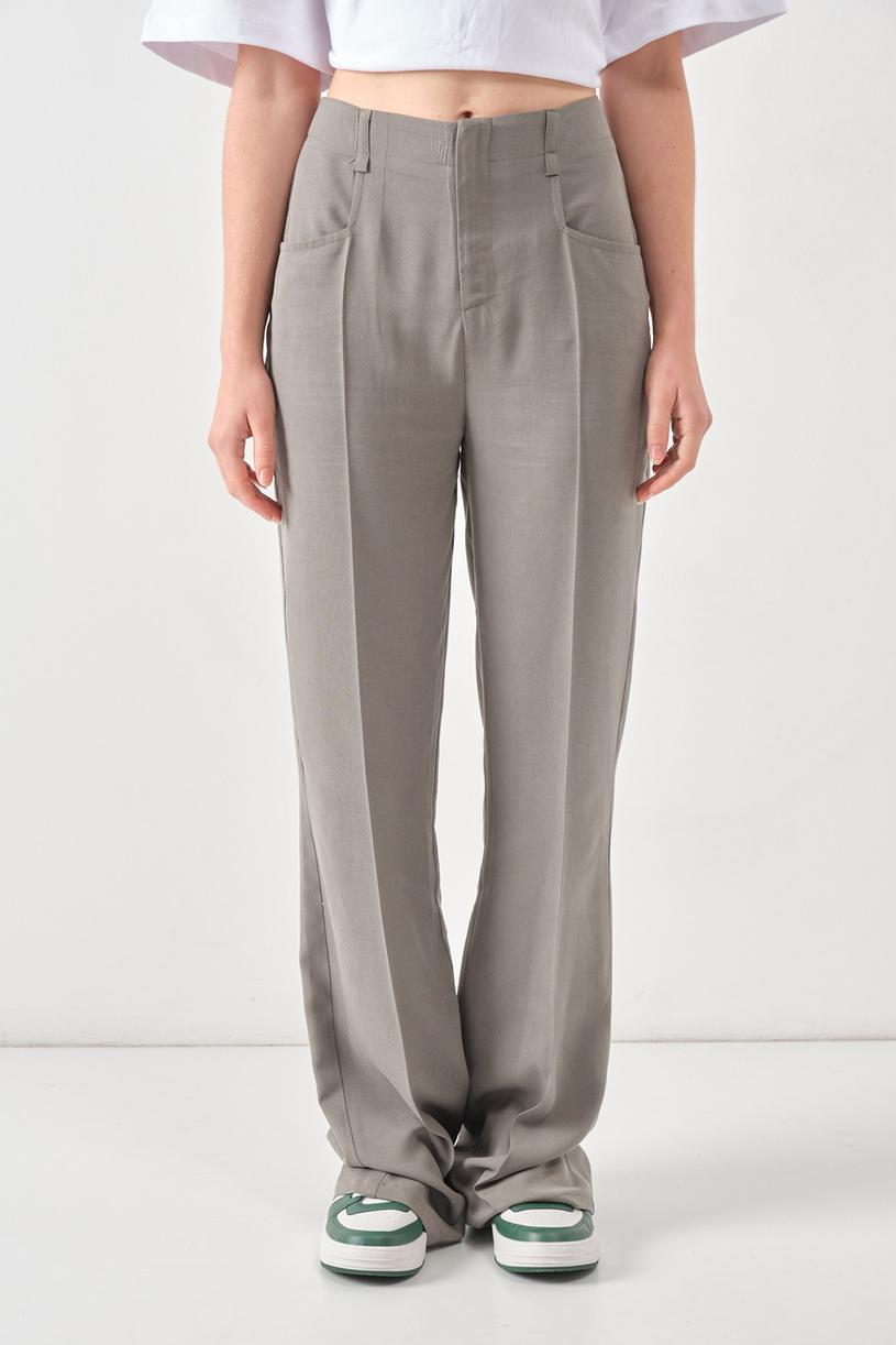 Grey Pocket Detail Pants