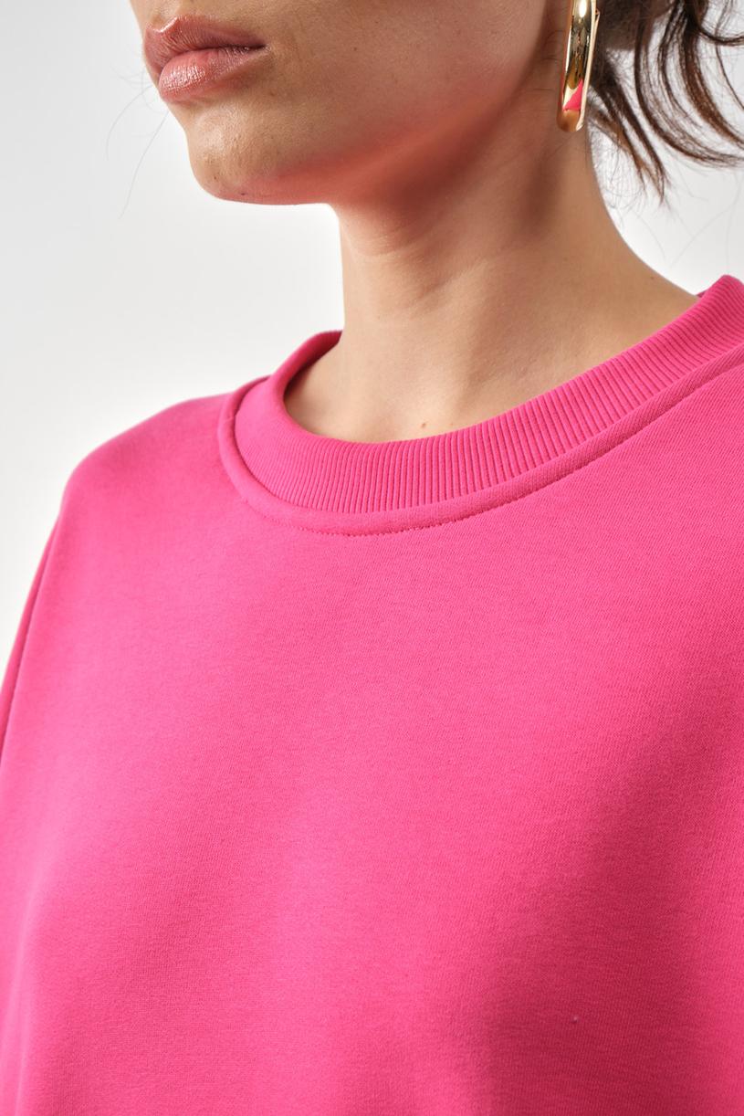 Pink Oversize Basic Sweatshirt