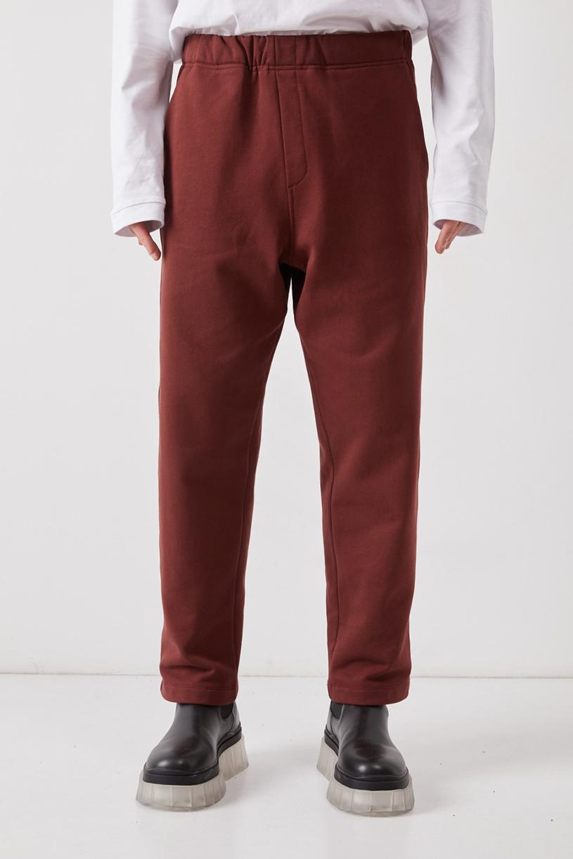 Burgundy Brown Knitted Cigaratte Pants