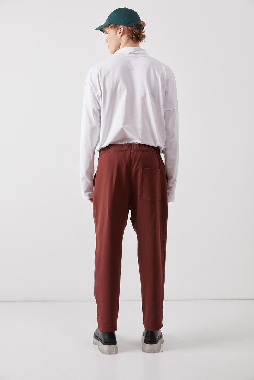 Burgundy Brown Knitted Cigaratte Pants
