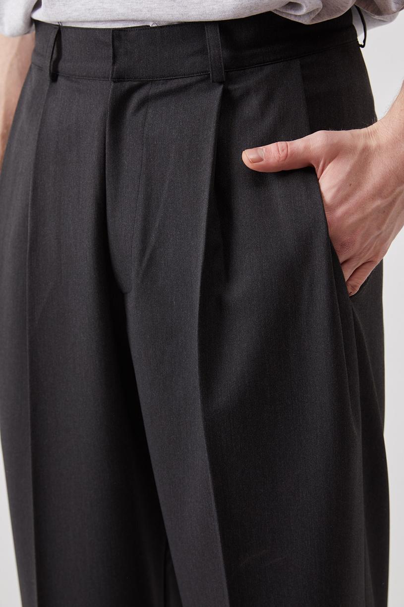 Anthracite Pleated Palazzo Pants