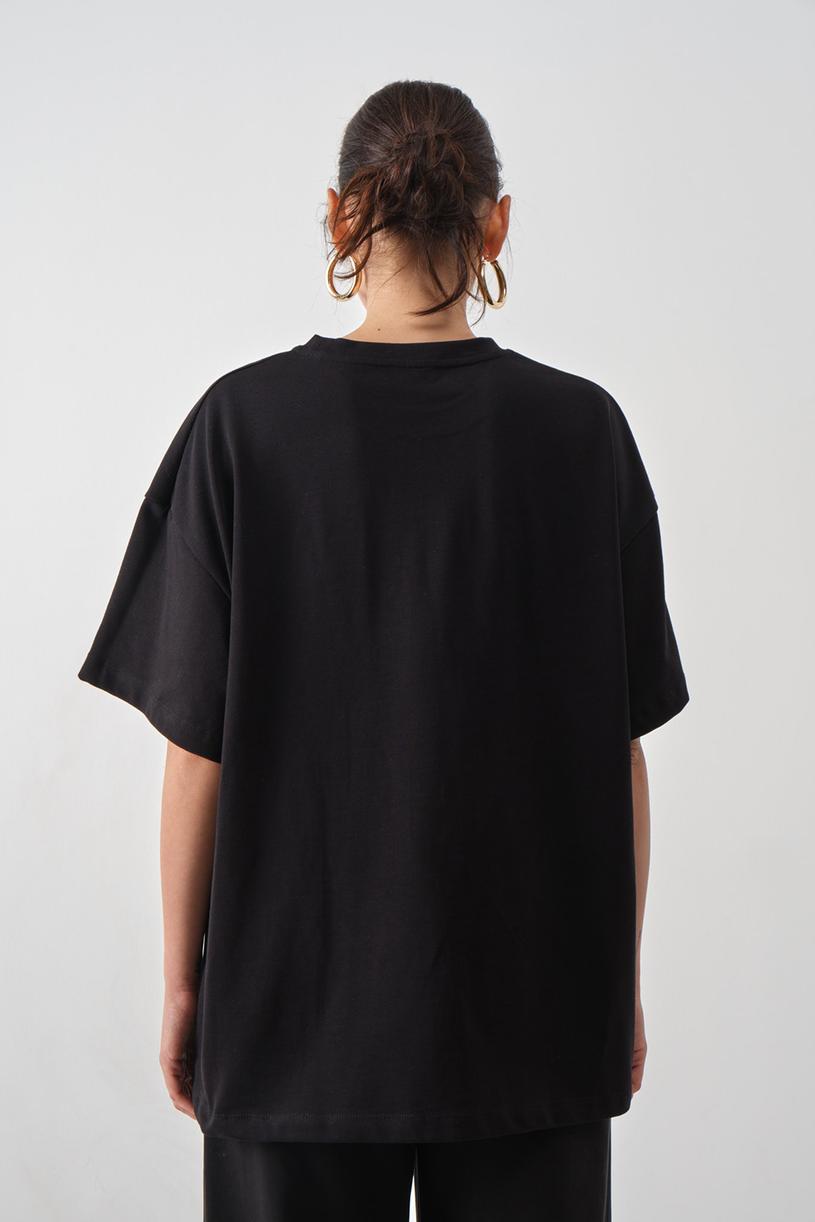 Black Oversize Compakt Tshirt
