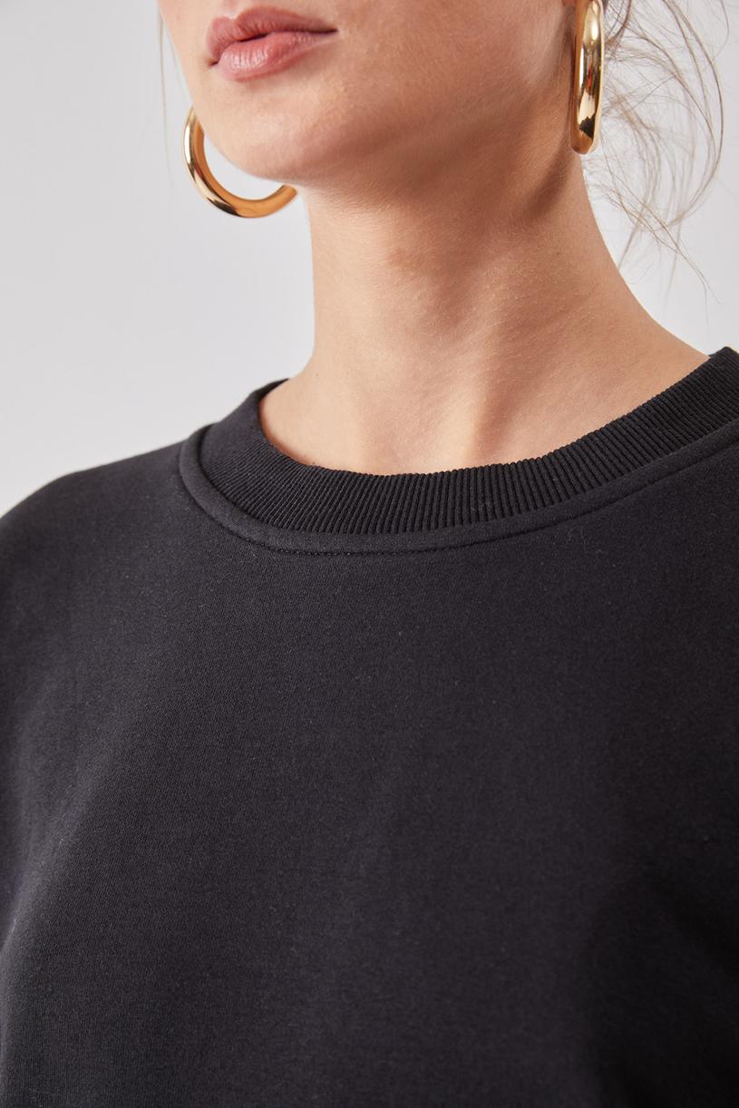 Siyah Oversize Basic Sweatshirt