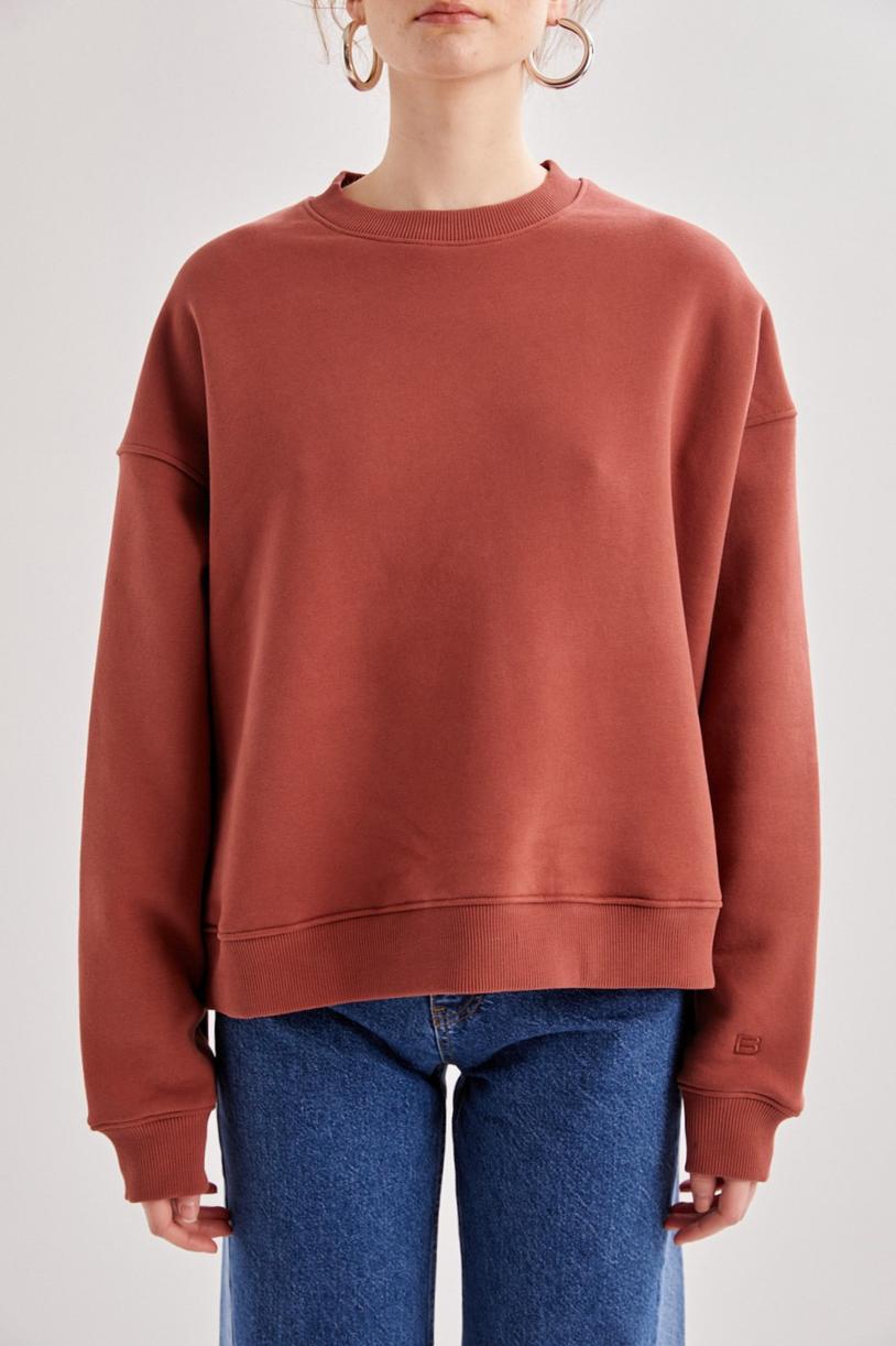 Burgundy Brown Oversize Sweatshirt
