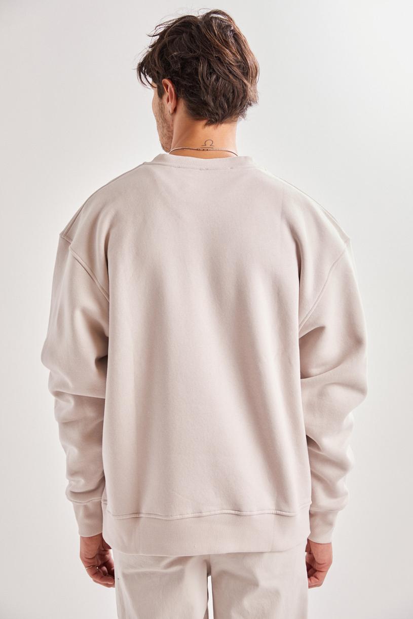 Stone Color Oversize Sweatshirt