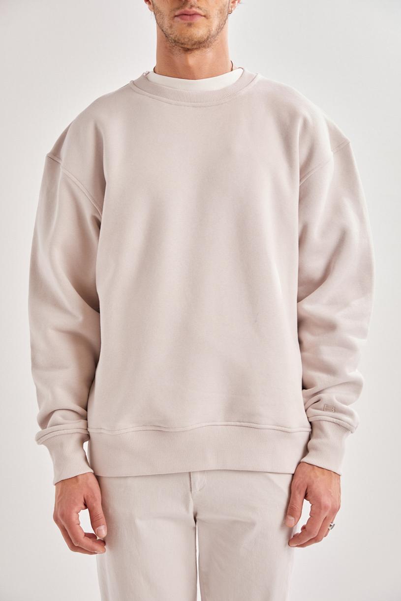 Stone Color Oversize Sweatshirt