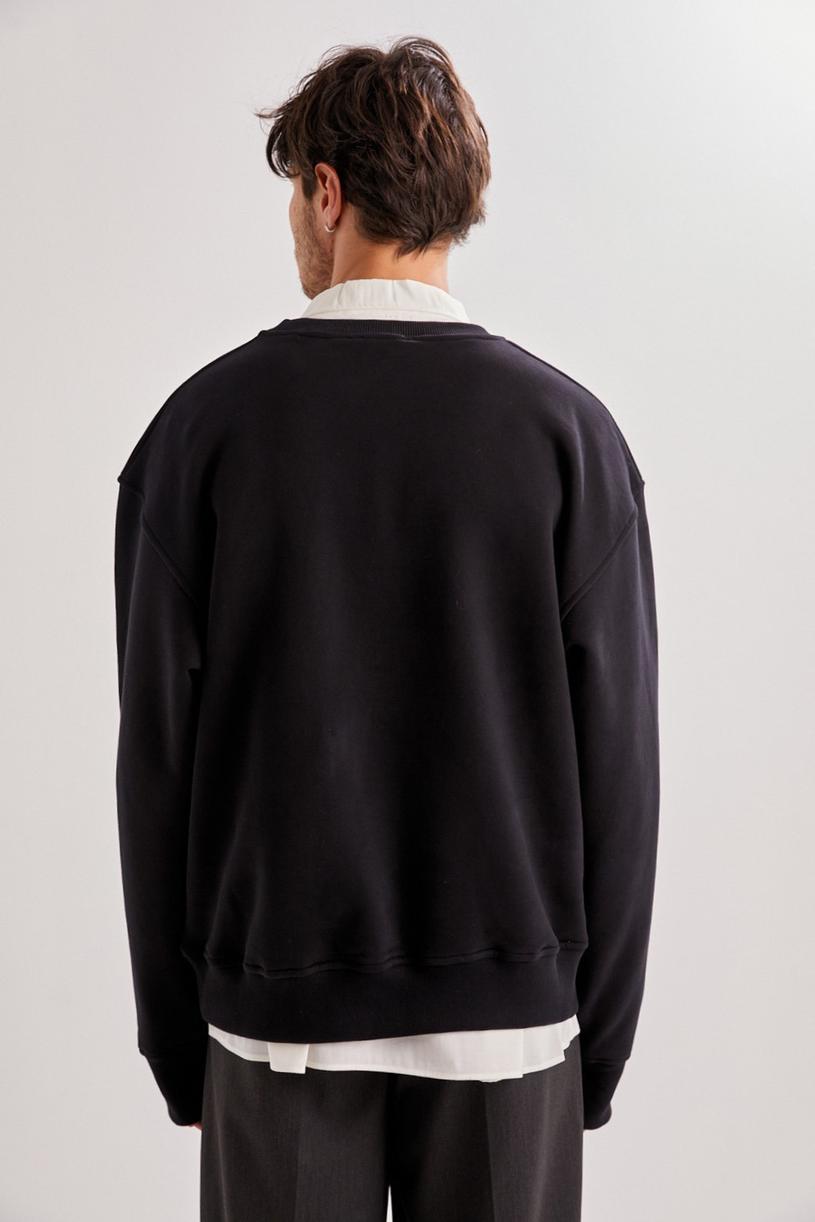 Black Oversize Sweatshirt With Print