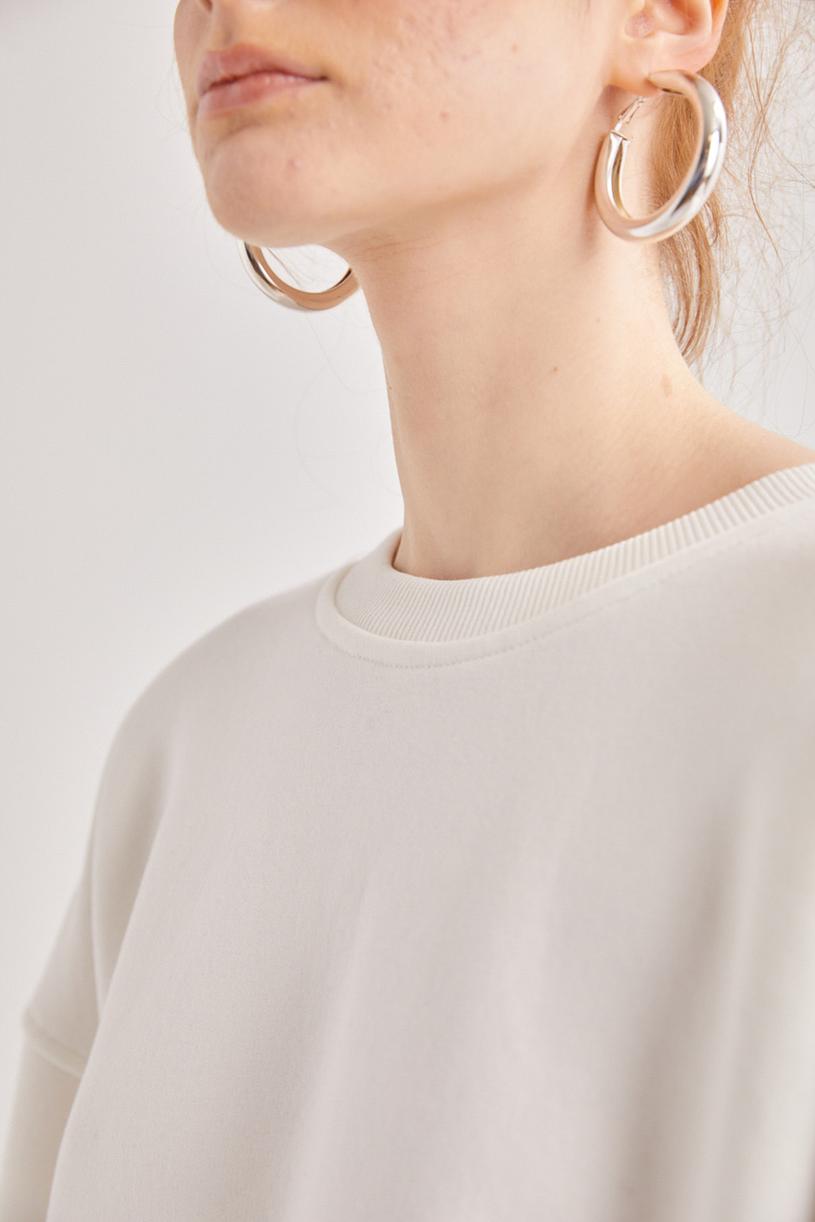 White Oversize Sweatshirt With Print