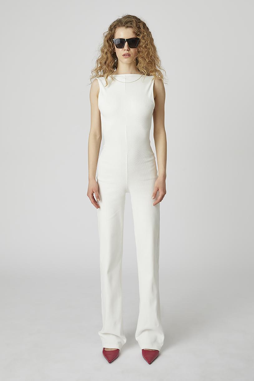 White Backless Jumpsuit