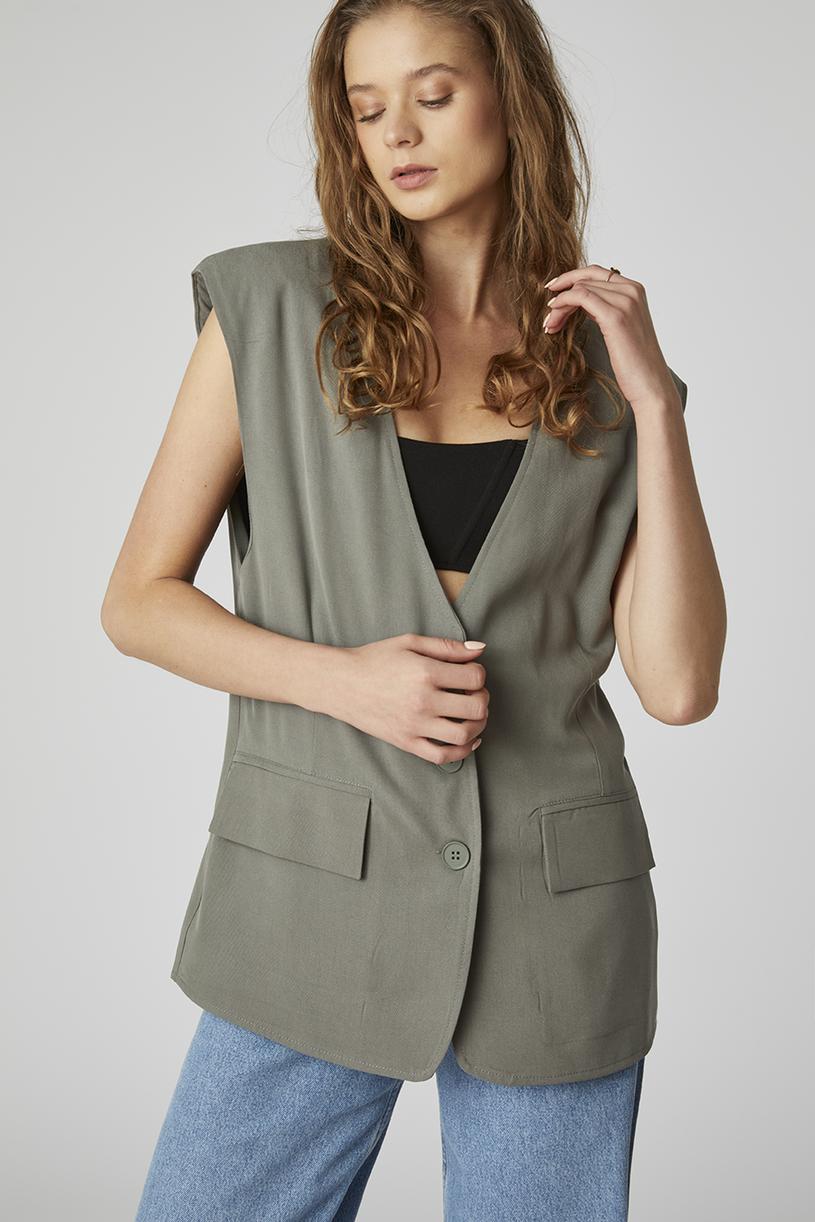 Grey Oversize Waistcoat