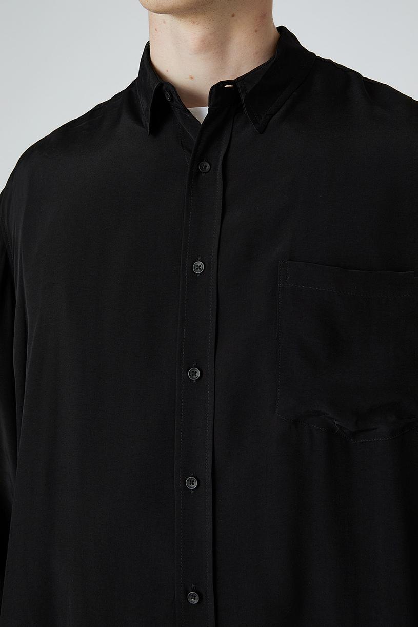 Siyah Oversize Tensel Gömlek