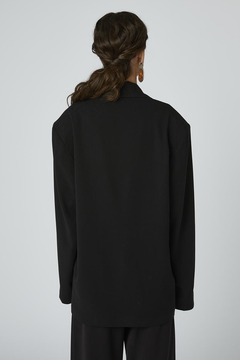 Black Oversize Tencel Jacket