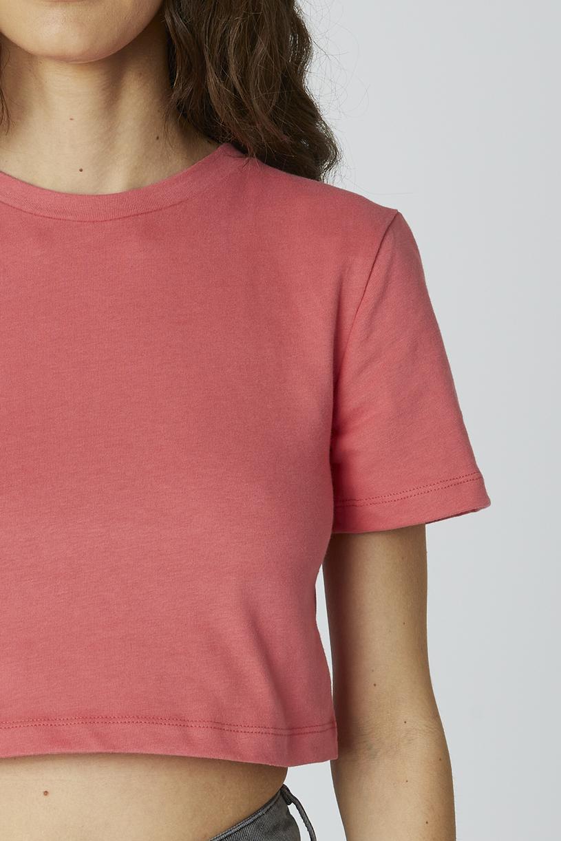 Pale Red Basic Crop Tshirt