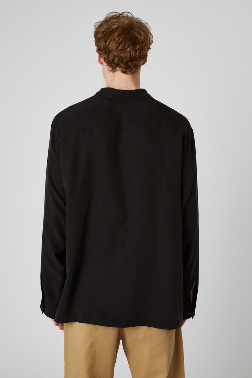 Siyah Tensel Oversize Gömlek