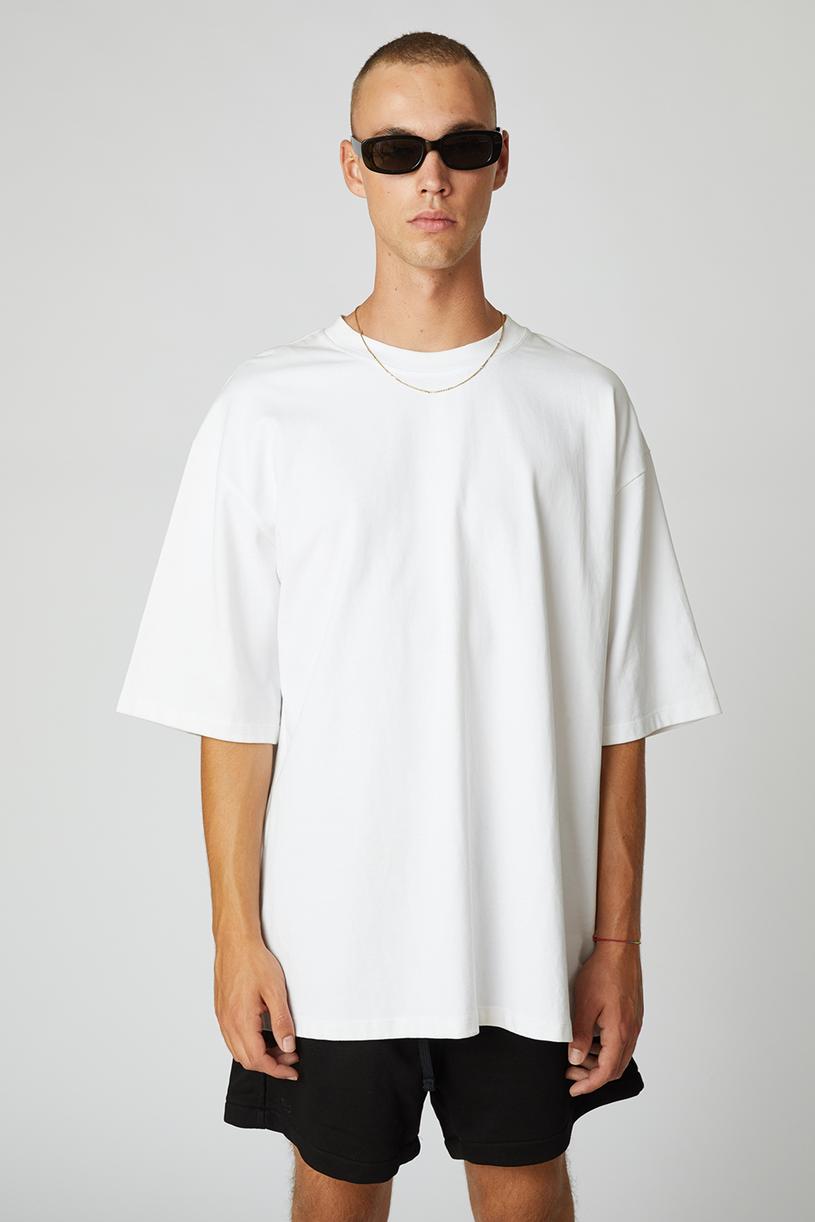 Beyaz Oversize Kompakt T-shirt