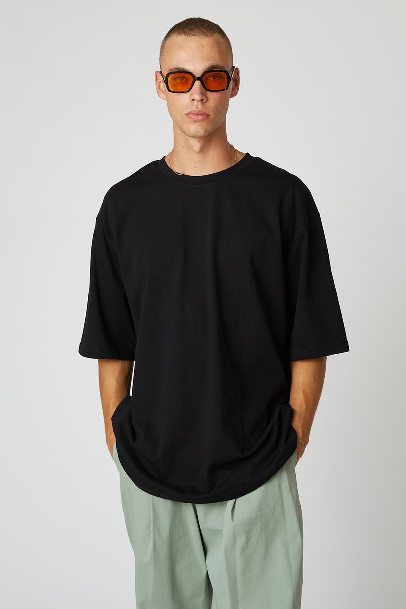 Siyah Oversize Kompakt T-shirt