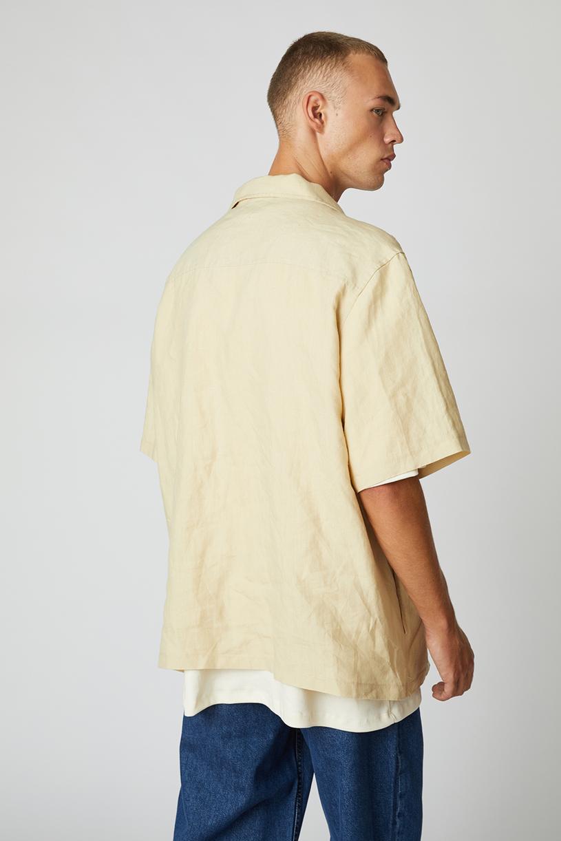 Paper bag Short Sleeve %100 Linen Shirt