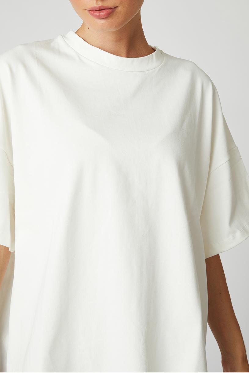 White Printed Oversize Tshirt
