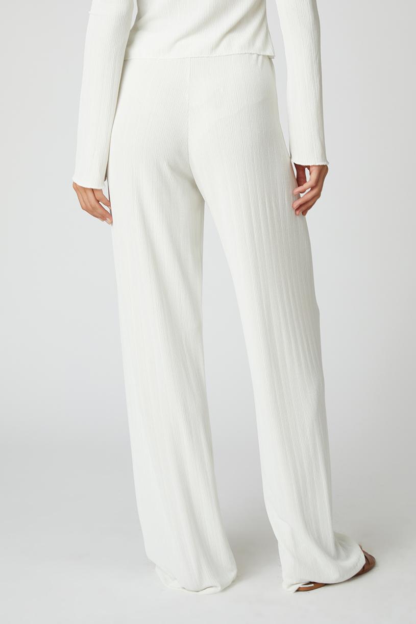 White Knitted Bohemian Pants