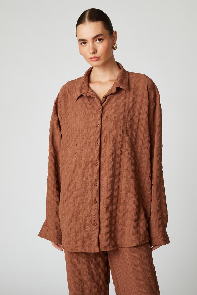 Brown Gofree Oversized Shirt