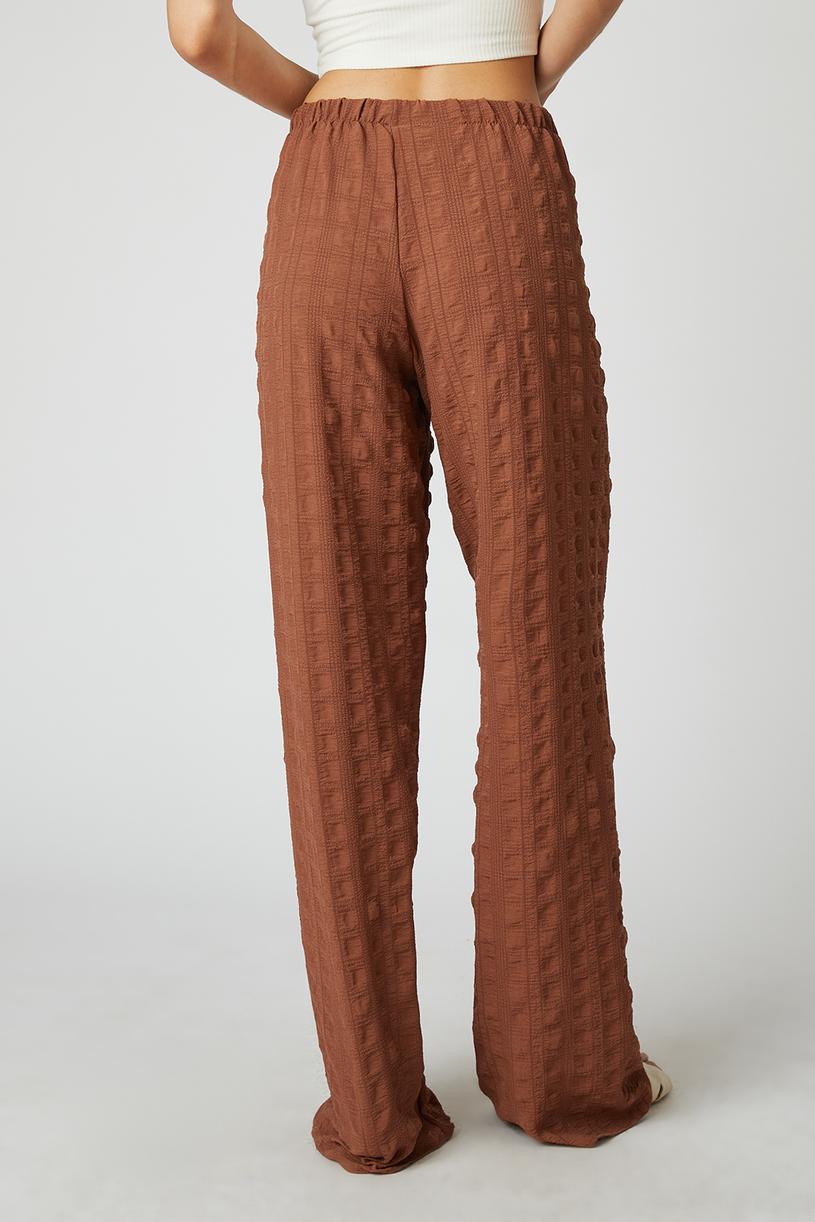 Brown Embossed Pants