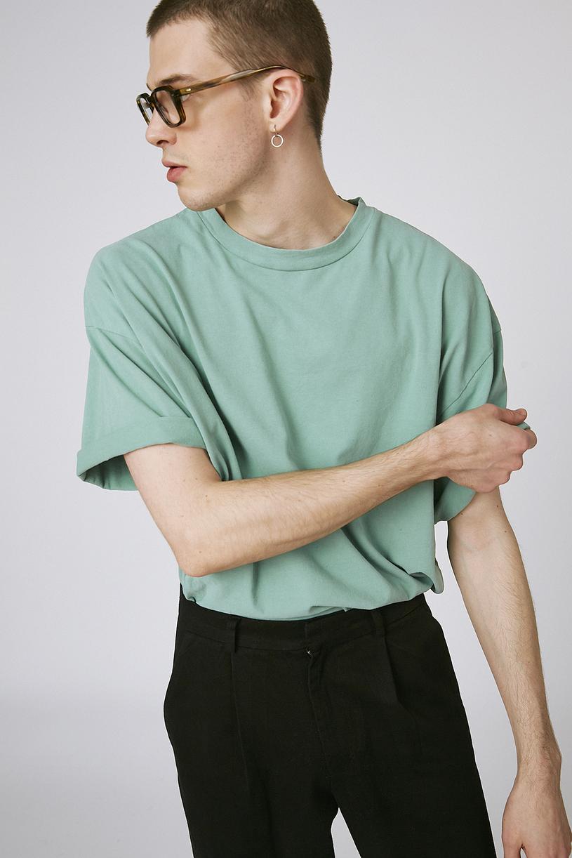 Yeşil Yıkamalı Oversize Tshirt