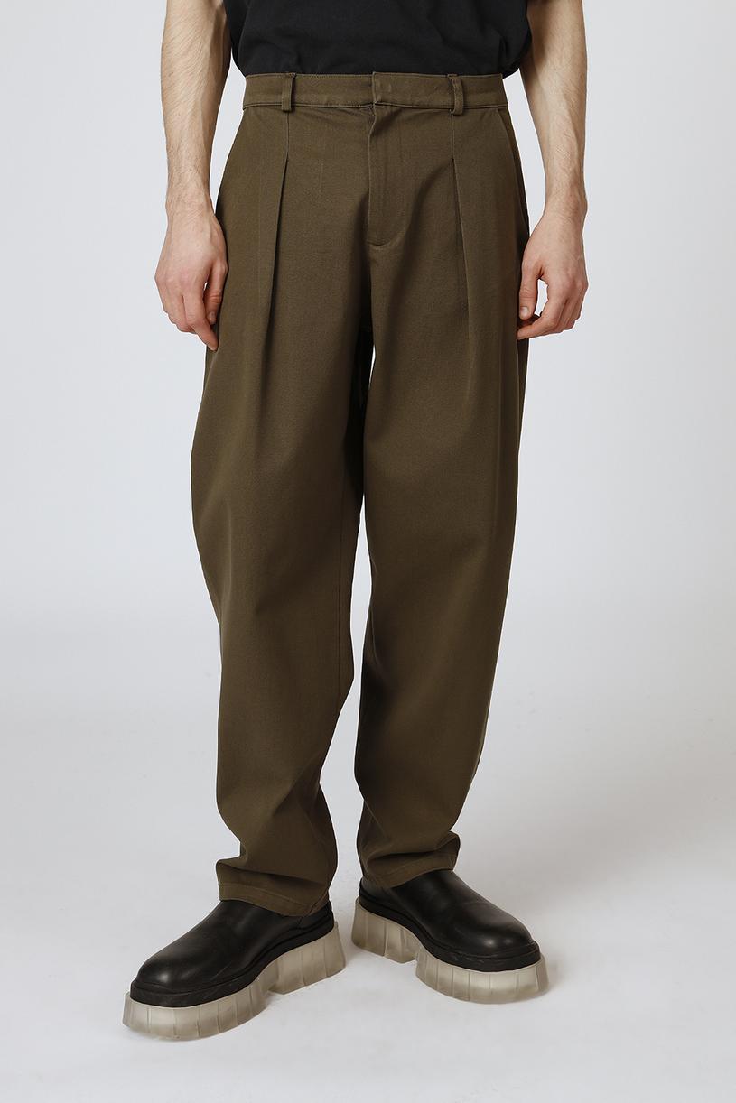 Khaki Cotton Gabardine Pants