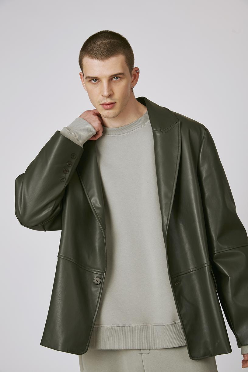 Küf Yeşili Oversize Basic Sweatshirt