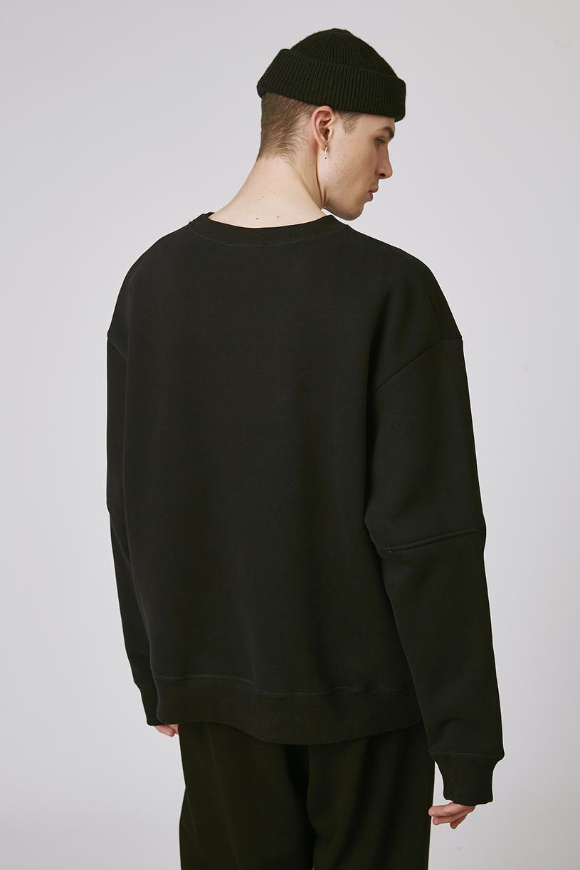 Black Oversize Basic Sweatshirt