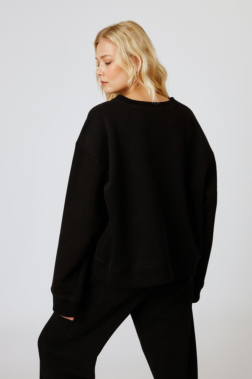 Siyah Basic Oversize Sweatshirt