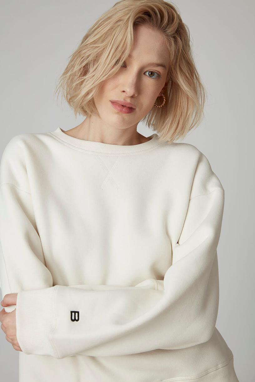 Beyaz Basic Oversize Sweatshirt