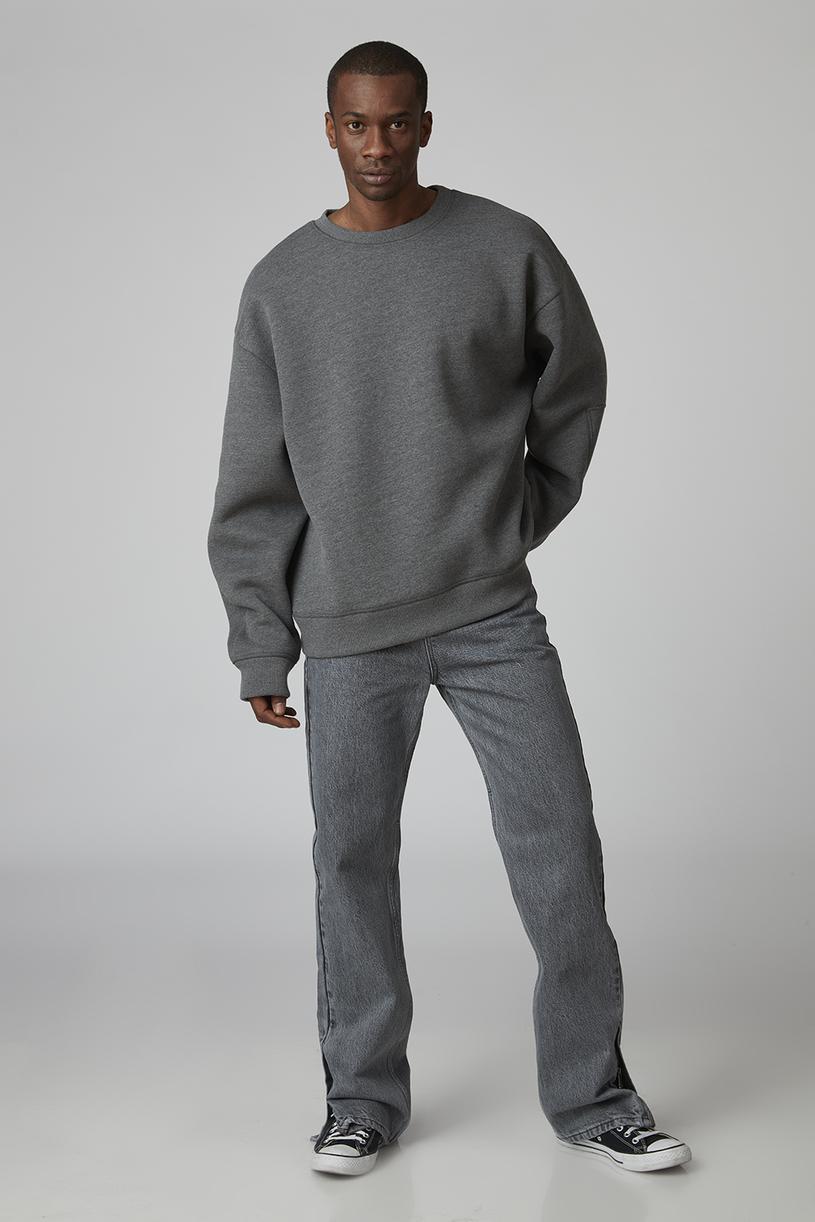 Antrasit Oversize Basic Sweatshirt